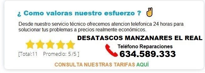 Desatascos Manzanares el Real Precios